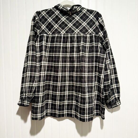 Hatch Maternity Black Plaid Flannel Shirt Size Medium - Picture 7 of 7